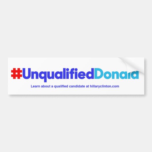 Ongekwalificeerde Donald/White Bumpersticker (Voorkant)
