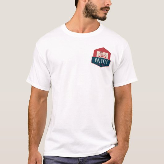 Ongeliefde Autos Pinstripe Logo op T-shirt achtera (Voorkant)