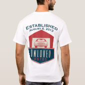 Ongeliefde autos Vastgestelde Logo op T-shirt acht (Achterkant)
