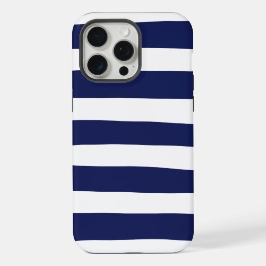 Ongelijke strepen - Blauw en Wit iPhone Hoesje (Achterkant)
