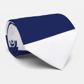 Ongelijke strepen - Blauw en Wit Stropdas (Opgerold)
