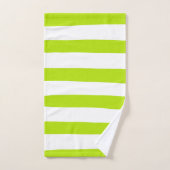 Ongelijke strepen in Lime Groen en Wit Bad Handdoek (Handdoek)