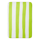 Ongelijke strepen in Lime Groen en Wit Badmat (Voorkant Verticaal)