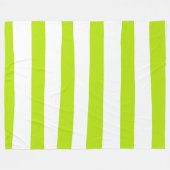Ongelijke strepen in Lime Groen en Wit Fleece Deken (Voorkant (Horizontaal))