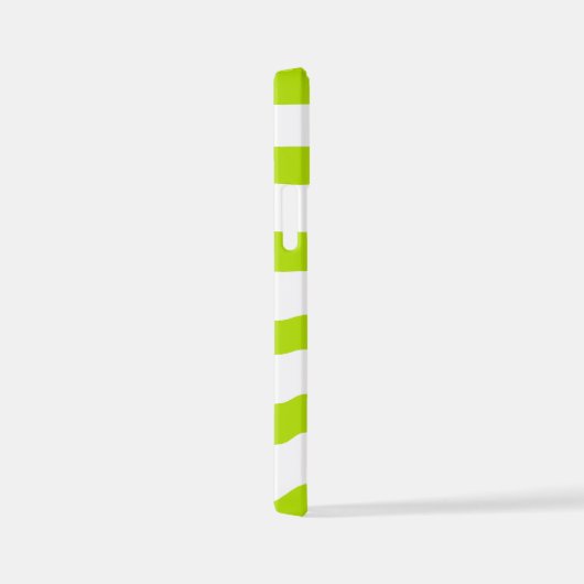 Ongelijke strepen in Lime Groen en Wit iPhone Hoesje (Rechterkant)