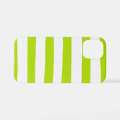 Ongelijke strepen in Lime Groen en Wit iPhone Hoesje (Achterkant horizontaal)