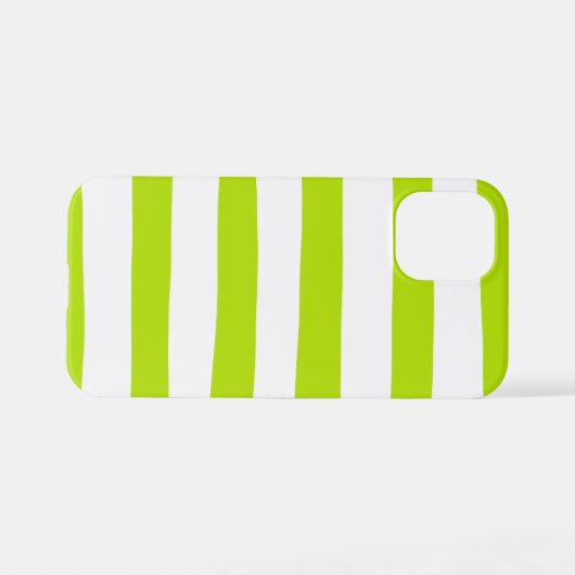 Ongelijke strepen in Lime Groen en Wit iPhone Hoesje (Achterkant horizontaal)