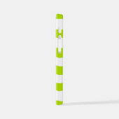 Ongelijke strepen in Lime Groen en Wit iPhone Hoesje (Linkerkant)