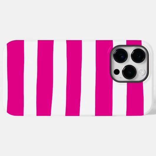 Ongelijke strepen in magenta en wit Case-Mate iPhone case (Achterkant (horizontaal))