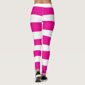 Ongelijke strepen in magenta en wit leggings (Achterkant)