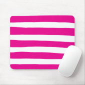 Ongelijke strepen in magenta en wit muismat (Met muis)