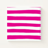 Ongelijke strepen in magenta en wit notitieboek (Achterkant)