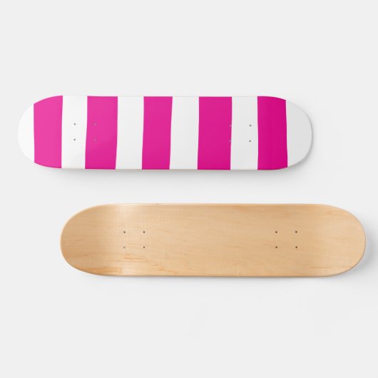 Ongelijke strepen in magenta en wit persoonlijk skateboard (Horizontaal)