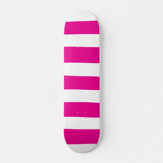Ongelijke strepen in magenta en wit persoonlijk skateboard (Voorkant)