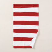 Ongelijke strepen in rood en wit bad handdoek (Handdoek)