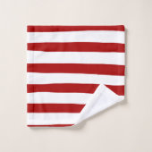 Ongelijke strepen in rood en wit bad handdoek (Wasdoekje)