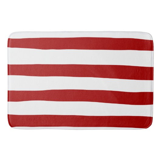 Ongelijke strepen in rood en wit badmat (Voorkant)