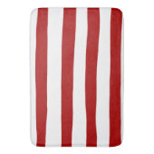 Ongelijke strepen in rood en wit badmat (Voorkant Verticaal)