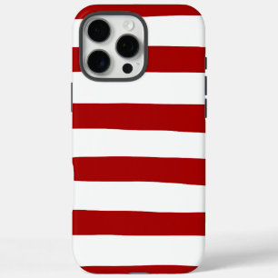 Ongelijke strepen in rood en wit iPhone 16 pro max hoesje