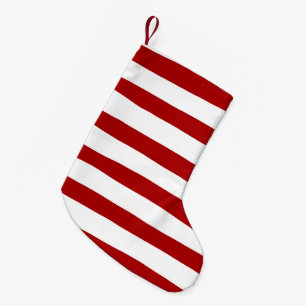 Ongelijke strepen in rood en wit kleine kerstsok