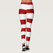 Ongelijke strepen in rood en wit leggings (Achterkant)