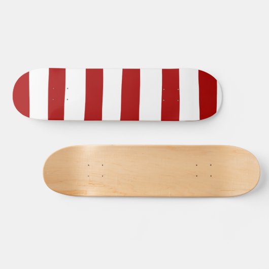 Ongelijke strepen in rood en wit persoonlijk skateboard (Horizontaal)