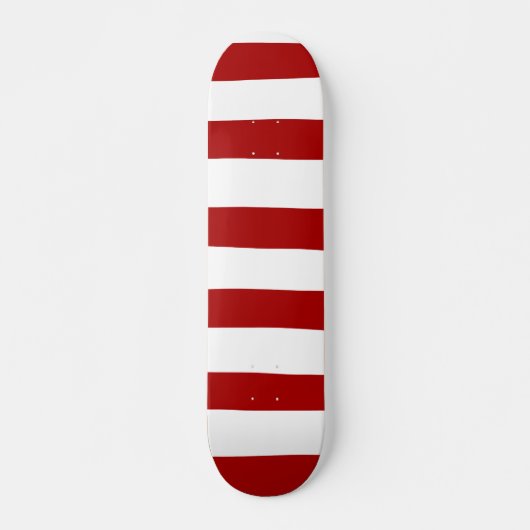 Ongelijke strepen in rood en wit persoonlijk skateboard (Voorkant)