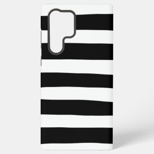 Ongelijke Strepen - Zwart en Wit Samsung Galaxy Hoesje