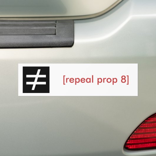 ongelijkheid/intrekkingsvoorstel 8 bumpersticker (Op auto)