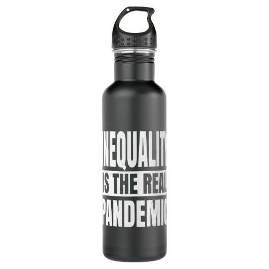 Ongelijkheid is de echte pandemie waterfles  (Voorkant)