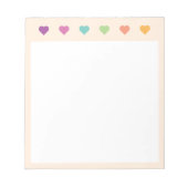 Ongelijnde kleurrijke harten Notitieblok (Voorkant)