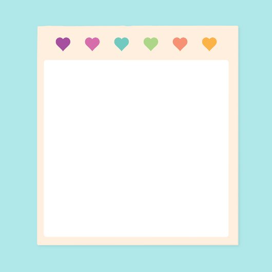 Ongelijnde kleurrijke harten Notitieblok