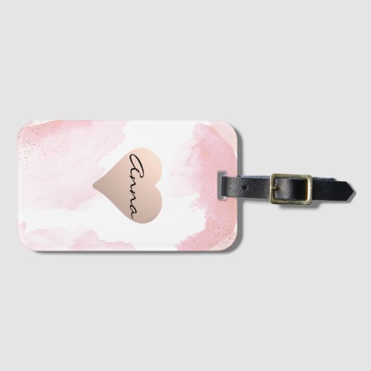 Ongelofelijk, cool, roze Bagagelabel van het hart (Voorkant (horizontaal))