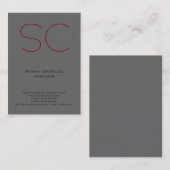 Ongelofelijk eenvoudige, grijze monogram van de re visitekaartje (Voorkant / Achterkant)