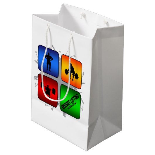 Ongelofelijk gewicht optillen in stedelijke stijl medium cadeauzakje (Achterkant Gekanteld)