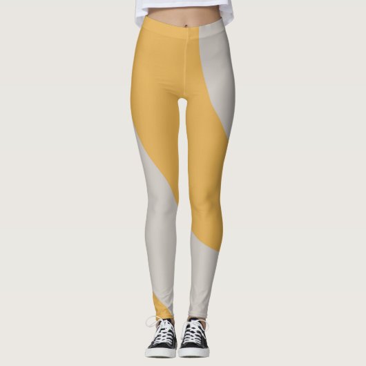 Ongelofelijk goud en grijs leggings (Voorkant)
