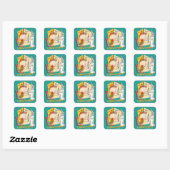 "Ongelofelijk" Kapper BUGS BUNNY™ & Elmer Fudd Vierkante Sticker (Vel)