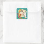 "Ongelofelijk" Kapper BUGS BUNNY™ & Elmer Fudd Vierkante Sticker (Tas)
