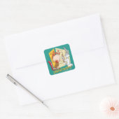"Ongelofelijk" Kapper BUGS BUNNY™ & Elmer Fudd Vierkante Sticker (Envelop)
