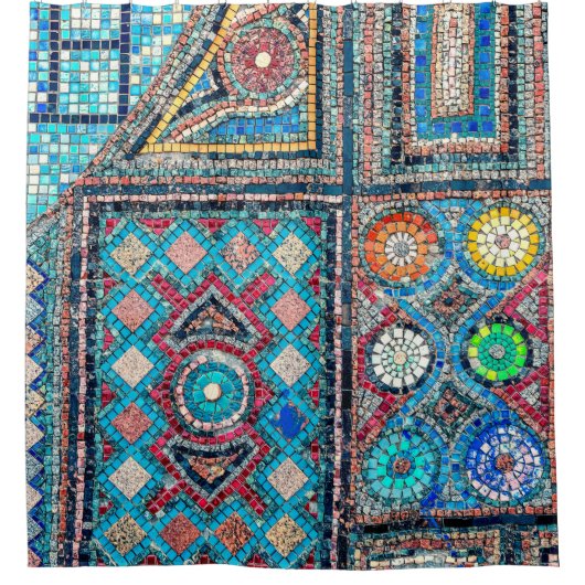 ongelofelijk mooi en levendig oud mozaïek op het douchegordijn (Voorkant)