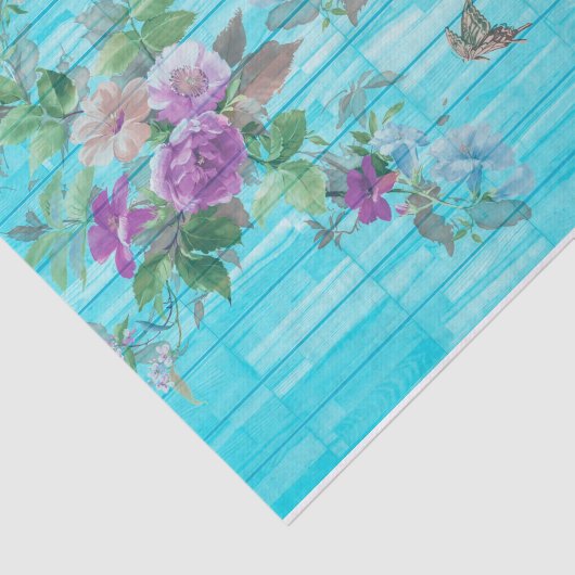 Ongelofelijk opmerkelijke turquoise background Flo Tissuepapier (Detail)