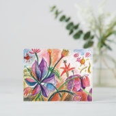 Ongelofelijk Paars orchidee Briefkaart (Staand voorkant)