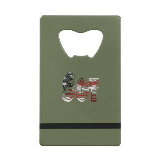 Ongelofelijk patriottisch militair uniek creditkaart flessenopener (Achterkant)