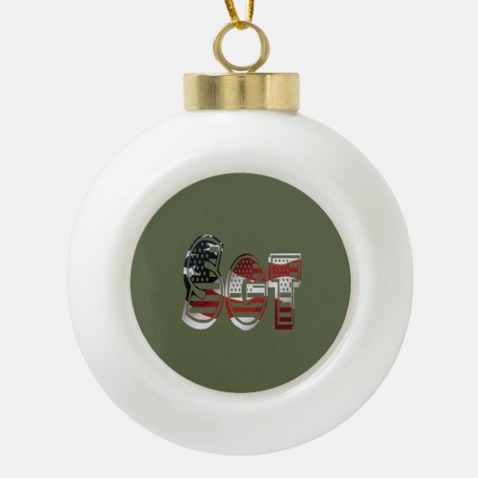 Ongelofelijk patriottisch militair uniek keramische bal ornament (Voorkant)