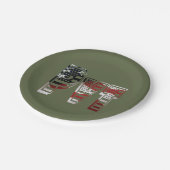 Ongelofelijk patriottisch militair uniek papieren bordje (Gekanteld)