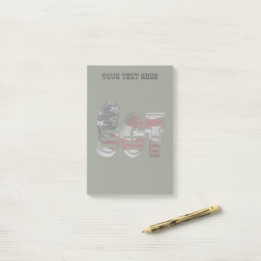 Ongelofelijk patriottisch militair uniek post-it® notes (Op bureau)