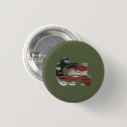 Ongelofelijk patriottisch militair uniek ronde button 3,2 cm (Voorkant /achterkant)