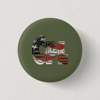 Ongelofelijk patriottisch militair uniek ronde button 3,2 cm
