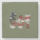 Ongelofelijk patriottisch militair uniek stenen onderzetter (Voorkant)