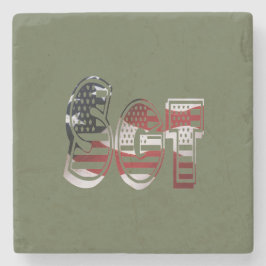 Ongelofelijk patriottisch militair uniek stenen onderzetter